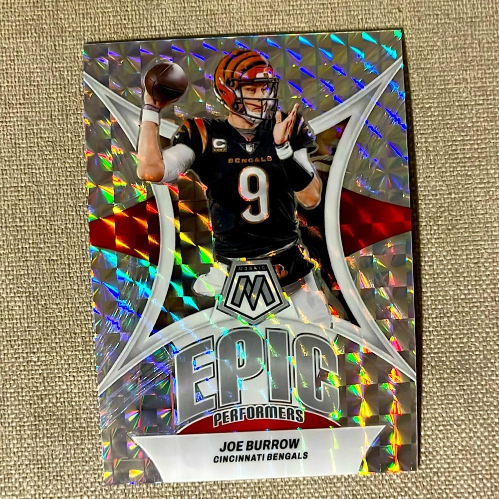 Joe Burrow 2024 Panini Mosaic Epic Silver Reactive Bengals NFL Football Card